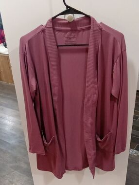 (51) Lightweight Open-Front Cardigan in Dusty Rose